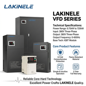 Bộ điều khiển tốc độ động cơ AC 3 pha 380V Lakinele 37A 18.5kW 25HP VFD dành cho máy nén khí trục vít & quạt - Product Image 5