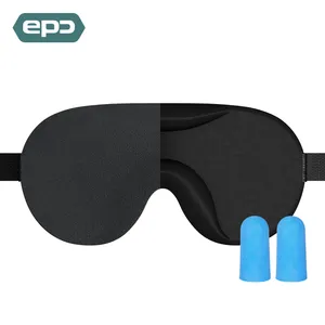 卸売 epcアイマスク-OEM & ODM昇華ナイトブラック目隠しアイマスクスリープ、調整可能なブラックアウトプライベートラベルプリントカスタムラグジュアリーアイスリープマスク