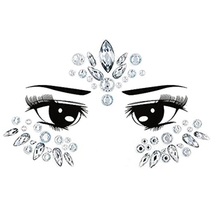 Autocollants de tatouage sirène en strass, imperméables, en cristal, pour peinture faciale, décalcomanies corporelles temporaires pour fêtes et festivals - Product Image 4