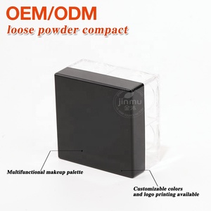 Estuche de lujo minimalista negro brillante de ABS transparente con 4 compartimentos para polvos sueltos, tamizador anti-mixto para 4 tonos de polvos fijadores a granel - Product Image 4