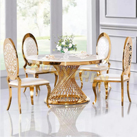 Meuble de salle à manger en marbre de Style moderne, Table à manger ronde de luxe