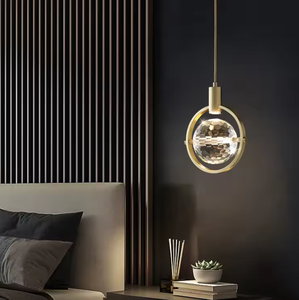 Lámpara colgante de cristal Mini de oro moderno, candelabro de latón de cristal redondo de nuevo diseño con tamaño medio de licitación - Product Image 3