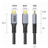 USBIF certificado PD 240W 40Gbps compatible con USB 4 con todas las funciones 240W Cable de carga rápida compatible con chaqueta de PVC para Monitor