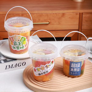 ถ้วยเครื่องดื่ม24ออนซ์32ออนซ์แบบใช้แล้วทิ้งถ้วยพลาสติก PP ใสชาผลไม้พร้อมที่จับและฝาถ้วยผลไม้ - Product Image 4