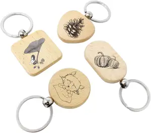 BOYA — porte-clés bois personnalisé, Boho, étiquette avec Logo gravé blanc