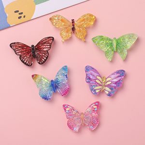 Breloques papillon colorées en résine à dos plat pour loisirs créatifs, cabochons papillon pour embellissement - Product Image 4