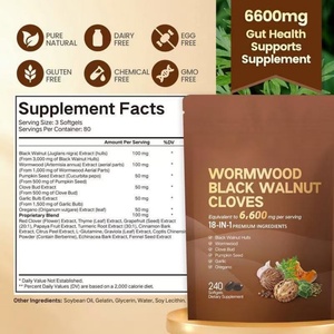Complément Herbal Détoxifiant à base d'Armoise, Noyer Noir et Clou de Girofle en Gélules Molles pour l'Équilibre Intestinal et le Soutien Immunitaire pour Adultes, 240 Capsules, 2 Capsules par Jour - Product Image 4