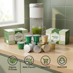 มัทฉะพรีเมียม 2-8 กรัม แบบแคปซูล ใช้ได้กับเครื่องชงกาแฟ Keurig สำหรับครัวเรือนในสหรัฐอเมริกา ผสมผสานรสชาติได้หลากหลาย บรรจุภัณฑ์โลโก้สั่งทำได้ ขายแบบ OEM - Product Image 1