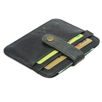 ODM OEM Custom 2026 Dompet Kartu Kulit Asli Berlapis Minyak dengan Gesper, Dompet Koin Multifungsi, Gantungan Kunci, Dompet SIM