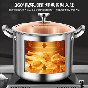 Kengqiang 316 Stainless Steel <b>Soup</b> <b>Pot</b> 20.5Cm Deep Large Capacity For Home Cooking - Product Image 3