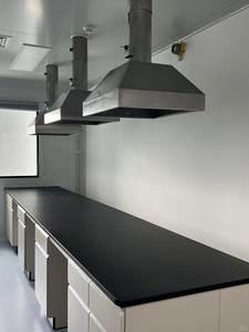 Postazione di Lavoro da Laboratorio in Metallo Stile Industriale, Tavolo da Laboratorio in Ferro per Scuole Odontoiatriche, Applicazioni Mediche e Biologiche, Design con Pannello in Legno - Product Image 4