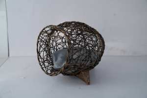 Komfortables Erhöhtes Katzenbett Haustier-Katzenhaus Gemütliches Bett für Pelzige Freunde Weiden-Katzenhaus - Product Image 4