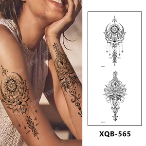 Autocollants de tatouage temporaire imperméables, motif Lion Noir, Loup, Crâne, <span class=keywords><strong>Boussole</strong></span>, Faux Tatouages, Art Corporel, Grand Tatouage Manchon pour Bras, pour Hommes et Femmes - Product Image 2