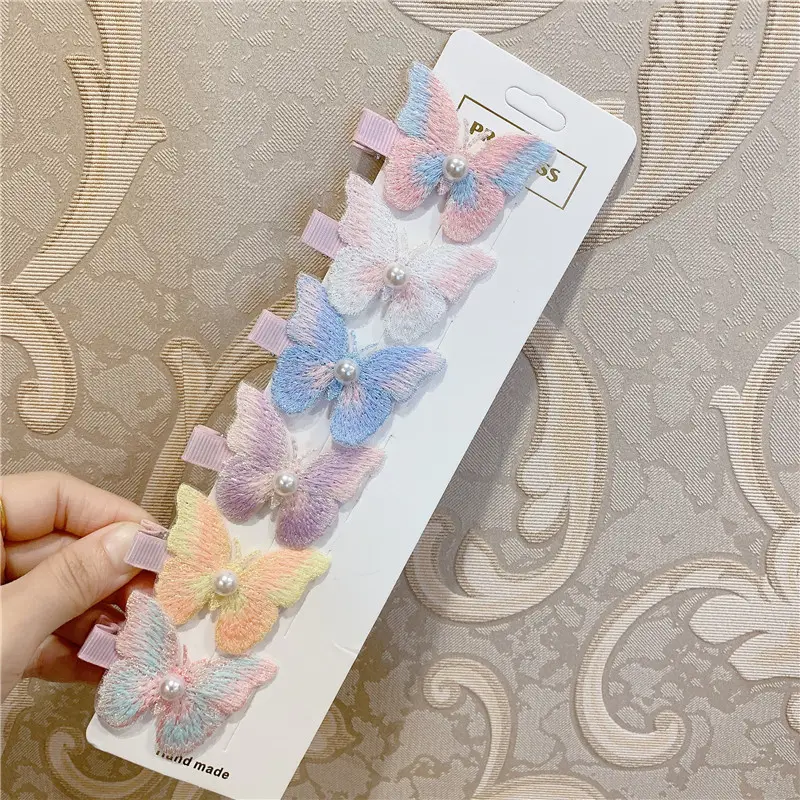 Colorful Multi-layer Pearl Butterfly Braided Hair Chain Hairpin Tassel Butterfly Hair Clip Hairbands Headband Women Girls