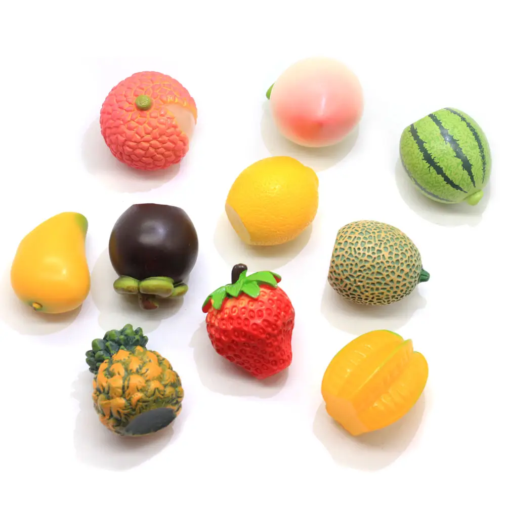 Breloques de fruits en résine 3D pour Slime, 12 breloques, 100 pièces, 30MM, Litchi, citron, mangue, pastèque, fraise, breloques, fournitures de fabrication de bijoux