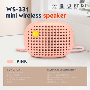 WS-331 portabel nirkabel, Speaker TF 5V 5W 500mAh untuk komputer Retro MINI TWS 5.4 - Product Image 2