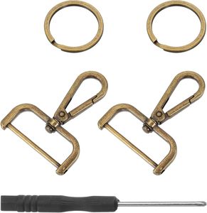 Uxcell Ensemble de fermoirs détachables : mousquetons, anneaux en D, fermoirs pivotants, fermoirs mousquetons à poussoir, clips de mode pour la fabrication de sacs à main, avec clé - Product Image 1