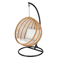 Fauteuil suspendu en rotin PE tressé, structure rustique antirouille pour villa, club de plage, terrasse, pelouse, jardin