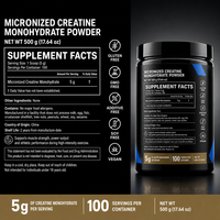 Créatine monohydratée en poudre pour adultes, antioxydant, soutien immunitaire, apport d'énergie, différentes saveurs, 500g, OEM/ODM, HALAL