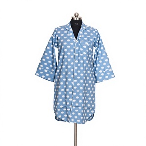 Chemise longue en coton style kimono pour femme, charme capricieux, élégance fluide et soyeuse, robes décontractées en gros - Product Image 1