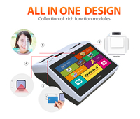Matériel de point de vente pour ordinateur de bureau Windows, intégrant la compatibilité NFC sans contact, module de numérisation 2D intégré, imprimante thermique grand format