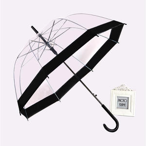 Parapluie clair grand Transparent voir à travers la mariée mariage dames bâton de marche parapluies bulle dôme forme britannique rétro - Product Image 5