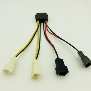 4Pin Molex至3Pin风扇电源计算机冷却风扇电源线束电缆12v * 2/5v * 2用于PC机箱风扇电缆 - Product Image 2