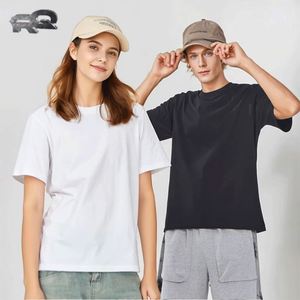 T-shirt décontracté pour homme grande taille 100% coton coupe ajustée avec ourlet tendance imprimé uni sérigraphié - Product Image 1
