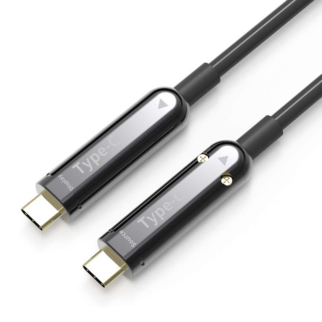 4K 60Hz USB4 Type C Gold Plated PVC Jacket Twisted Pair Active Optical AOC Male to Male Cable for Monitor HDTV Projector