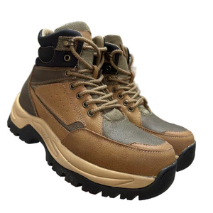 Bottes de neige marron pour hommes, semelle épaisse, imperméables, doublées de laine chaude, bottes de randonnée à talon moyen, lacets avant, couleur unie, pour adultes - Product Image 5