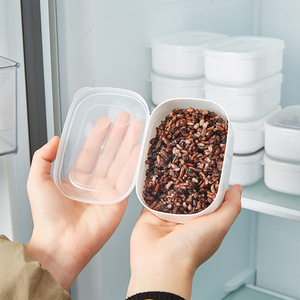 Mixed Grain <b>Rice</b> Storage <b>Container</b> Rectangle Clip-On Lid Food Preservation Box For Refrigerator And Travel Use - Product Image 1