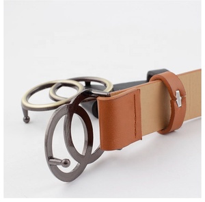 Wholesale Double Ring Soft Faux Dress Waist Fashion PU Leather Women <strong>Belt</strong> <strong>for</strong> <strong>Jeans</strong> - Product Image 3
