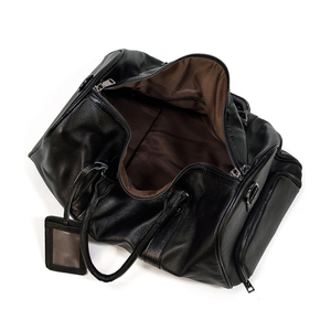 Bajo Arancel Sudeste Asiático Hecho # PA0434 Nuevo Faux Litchi Pattern Leather Large Travel Weekend Duffle Bag para hombres con bolsillo para zapatos - Product Image 5