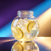Conteneur en plastique transparent à large ouverture de 210 ml avec logo personnalisé, de qualité alimentaire, avec couvercle en métal facile à ouvrir, boîtes en plastique en forme de boule