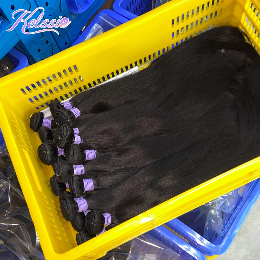 Pengiriman Sekarang Ekstensi Rambut Vietnam Kutikula Selaras, Rambut Menggantung Satu Pita, Bundel Rambut Murah 30 Inci