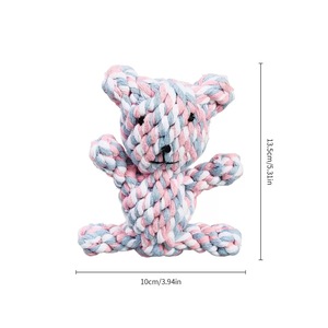 Katoenen touw hondenspeeltje, diverse dieren- & botvormen voor kauwers, verlichting bij tandjespijn voor puppy's, vervelingverlichter - Product Image 2