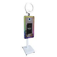 Station de miroir photo tactile intelligente à hauteur réglable de 21,5 pouces avec option d'impression instantanée