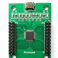 Carte de Contrôleur d'Arcade XIN-MO pour 2 Joueurs, Carte de Circuit de Puce de Jeu d'Arcade Compatible PC PS3 Raspberry Pi Android MAC DIY Joystick