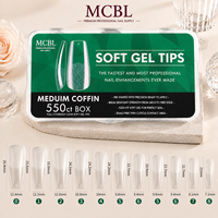 Ongles en acrylique prêts à l'emploi, confortables, en forme d'amande, à tenue forte, durables, résistants aux écaillures, faciles à poser, surface lisse, compatibles gel