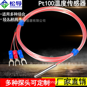 หัววัดอุณหภูมิ Pt100 RTD ความแม่นยำสูง 430 มม. 500 มม. ระบบสาม/สองสาย - Product Image 3