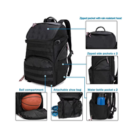 Sac à dos de sport imperméable avec compartiment pour ballon, sangle d'épaule réglable pour usage extérieur