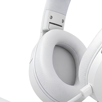 Headset Gaming Over-Ear Putih Mikrofon Fleksibel 360 Derajat Pencahayaan RGB Peredam Kebisingan untuk PC Laptop Xbox Switch