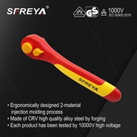 Clé à cliquet isolée à dégagement rapide SFREYA F8201, 1/4'' 3/8'' 1/2'', isolation de sécurité VDE 1000V, pour électricien