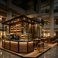 Kiosque de luxe personnalisé en bois pour centre commercial, stand de café, de bubble tea, vitrine de confiseries pour centre commercial, taille personnalisée OEM