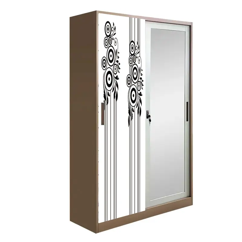 Armario moderno de 2 puertas correderas, armarios más cercanos, armarios de dormitorio, armario de metal para dormitorio, armario con espejo, armario para ropa