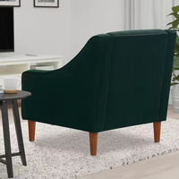 Canapé Lounge Moderne de Luxe en Bois, Fauteuil Accent à Un Siège, Fauteuil en Velours