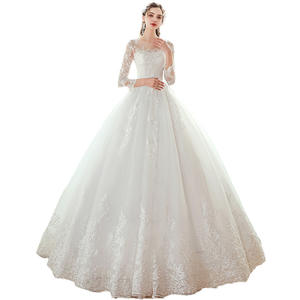 Robe de mariée longue à manches longues avec appliques pour femmes, robe de mariée sur mesure, Vestidos de novia2024 - Product Image 5