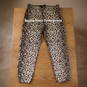 Leopard Camouflage <b>Oversized</b> Casual Winter Sweatpants Men 100% Cotton Fleece <b>Joggers</b> Elastic Mid Straight Curved Striped - Product Image 3