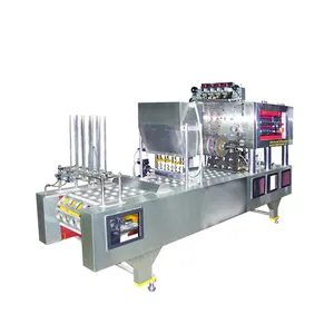 Máquina de enchimento e selagem de copos rotativos automáticos, máquinas de processamento de bebidas