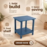 Table d'appoint moderne en plastique pour l'extérieur, résistante à l'eau et au soleil, idéale pour le camping, les pique-niques, les patios et les jardins